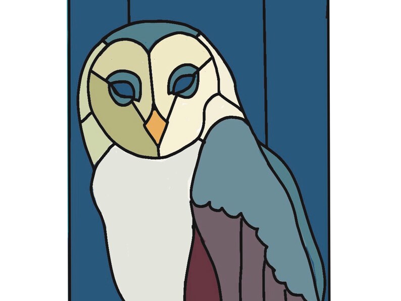 Owl Stained Glass Pattern - Etsy