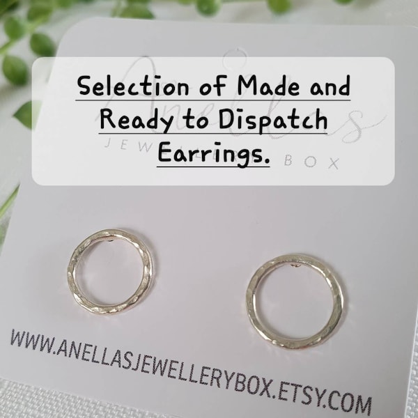 Made and Ready to Dispatch Stud Earrings, Sterling Silver Studs, Minimal Studs, Silver Earrings, Everyday Studs, Handcrafted Stud Earrings