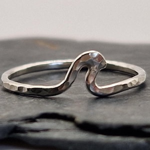 Handcrafted Sterling Silver Wave Ring, Coastal Jewellery, Cornish Wave Ring