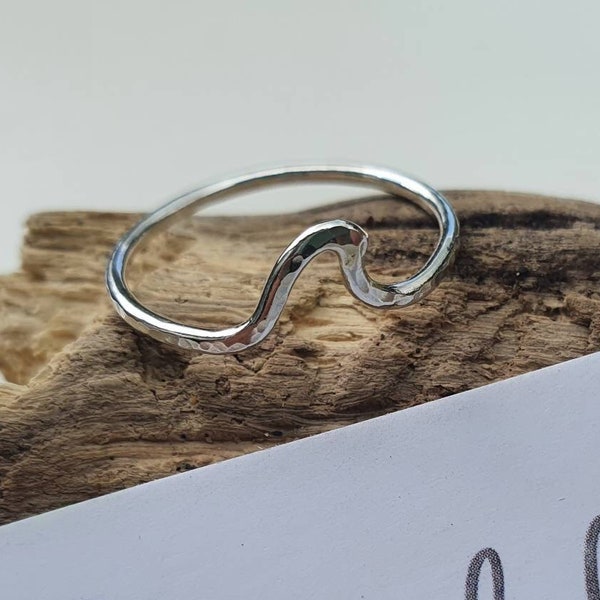 Cornish Wave Ring, Sterling Silver Wave Jewellery, Cornwall Ring, Minimalist Ring, Midi Ring, Unique Ring, Everyday Ring. Cornish Jewellery