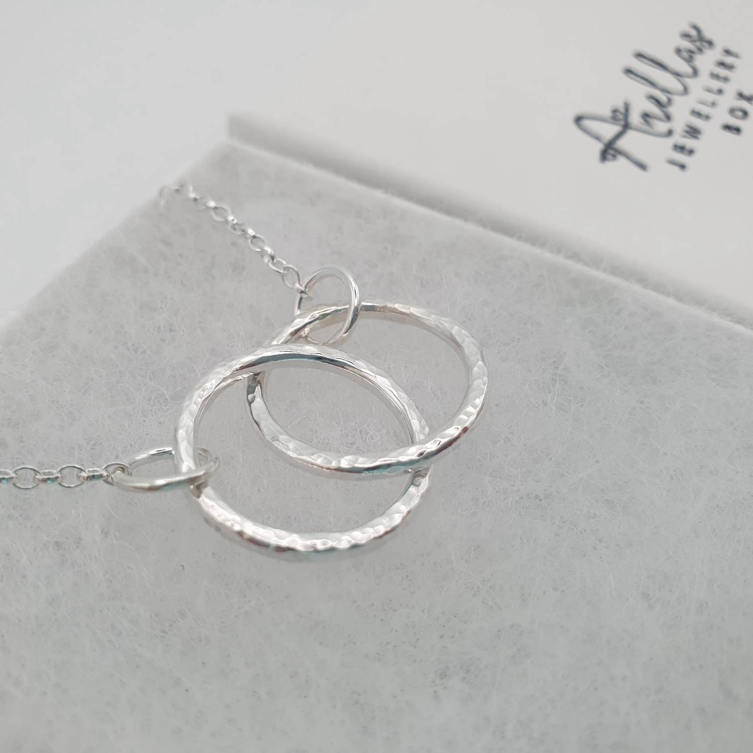 2 Interlinked Rings Two Circle Necklace, Two Rings Necklace, Interlocking Circle Necklace ...
