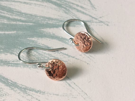 Copper earrings shop etsy