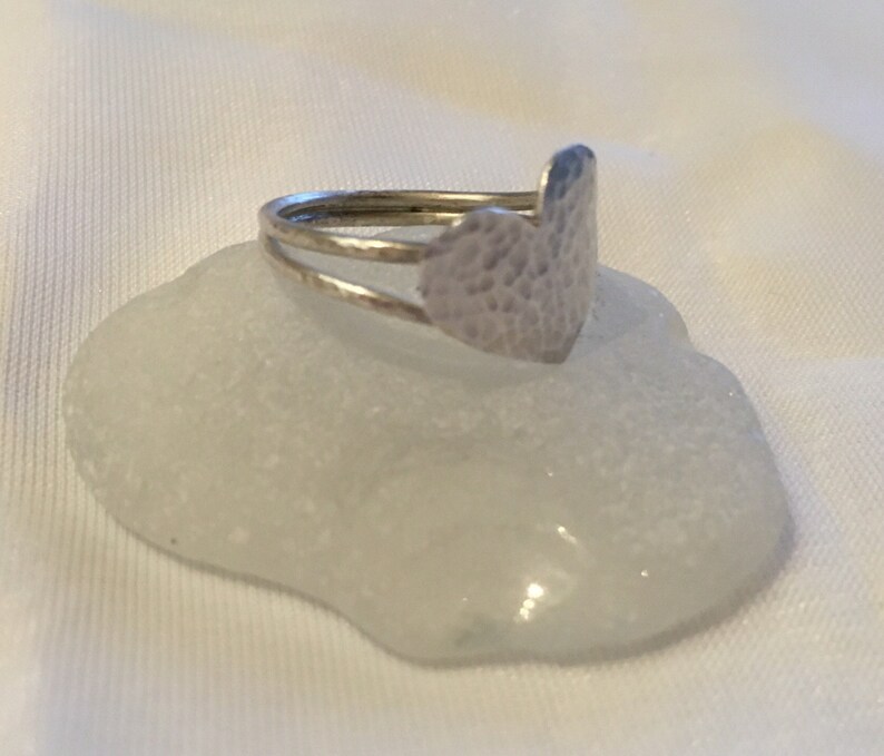 Victorian Swirl Cross Hidden Heart Sterling Silver Ring - Polished Antique Style Ring, Size 9