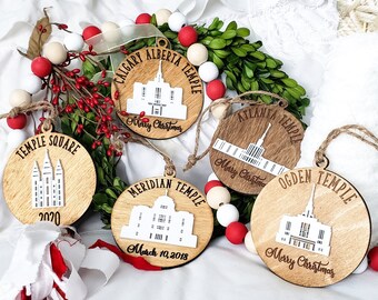 LDS Ornament Handcrafted to Become a Treasured Heirloom Choose Family Forever Laser Cut Hardwood. Any Temple or Customize