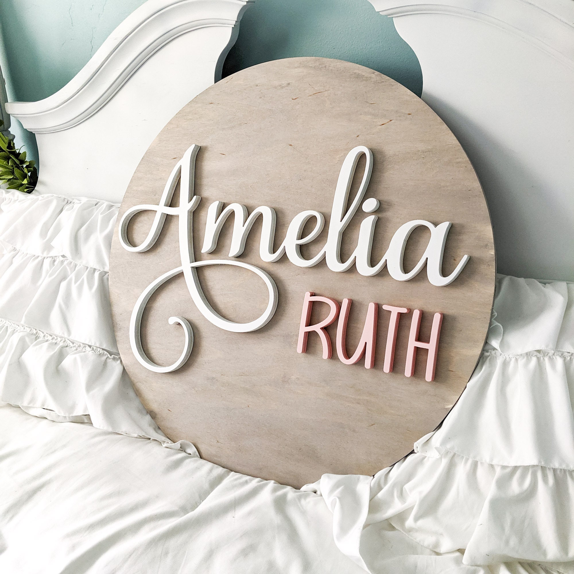 Custom Nursery Name Round Sign Baby Name Sign Nursery Etsy