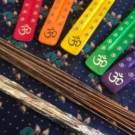 Painted Joss Stick Holder and Set Ohm Incense Holder Etsy