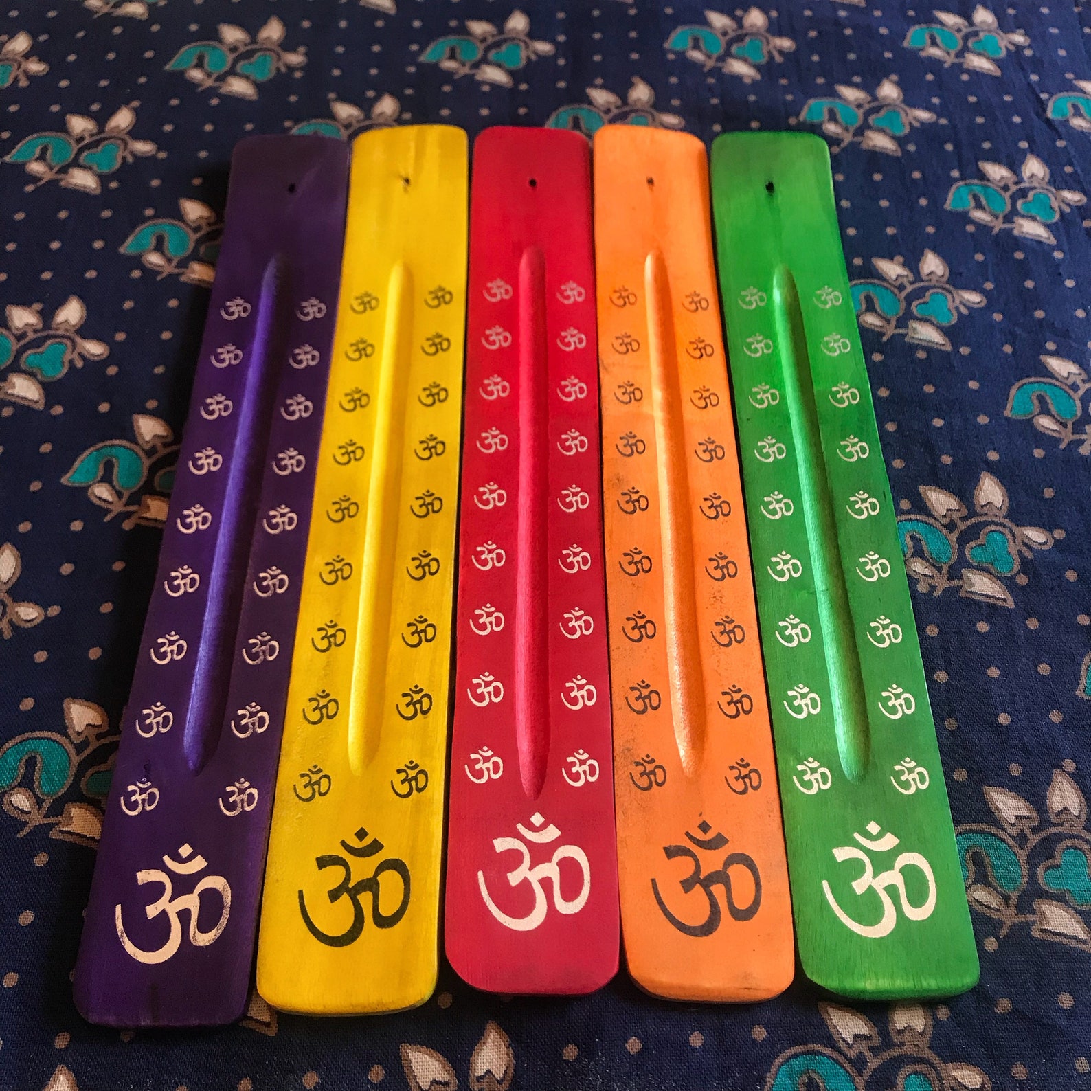 Painted Joss Stick Holder and Set Ohm Incense Holder Etsy