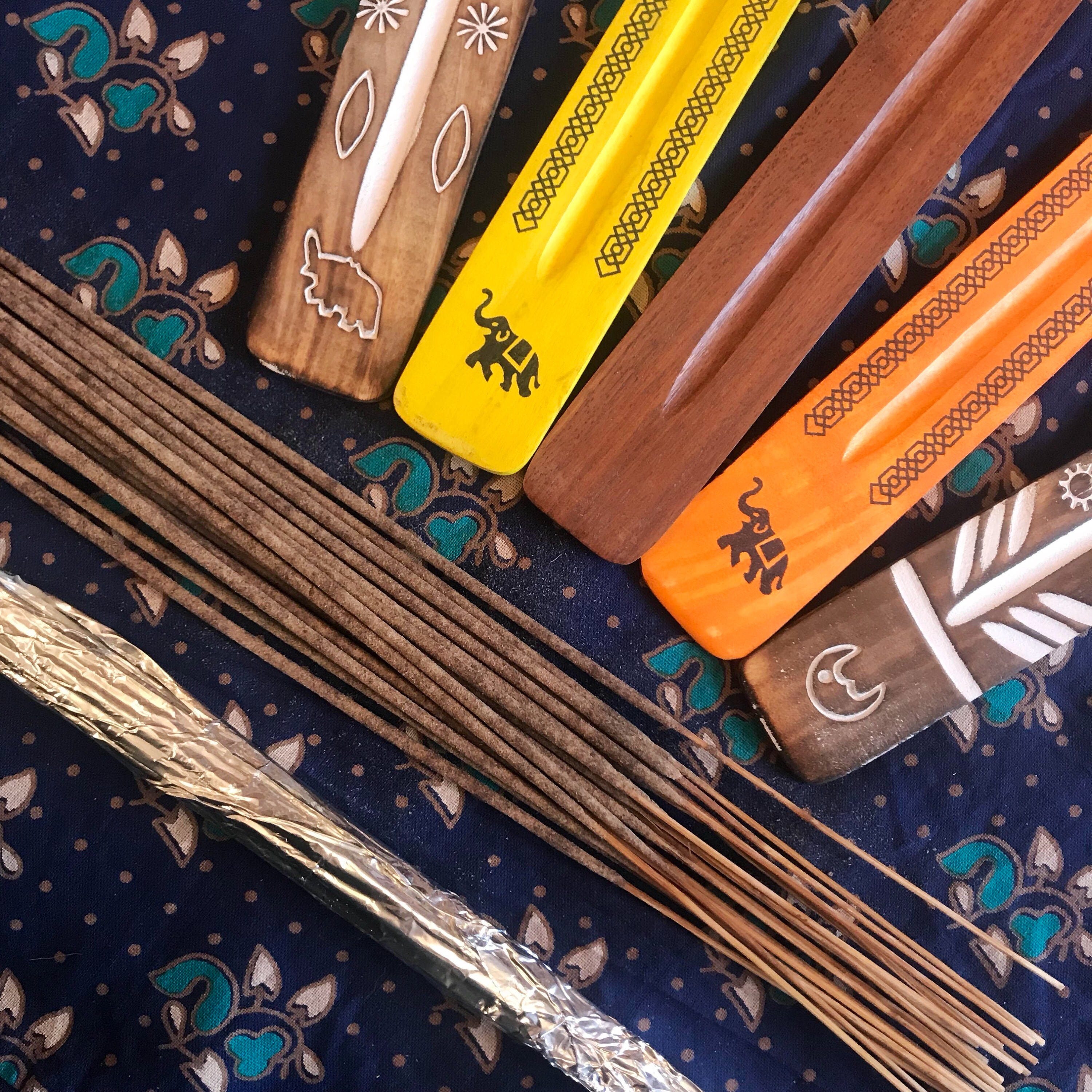 Painted and Wooden Joss Stick Holder and Joss Sticks Elephant Etsy