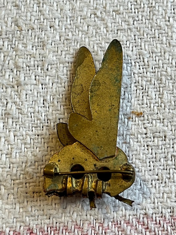 Broche Ancienne Bakélite Art Nouveau / Art Déco Fleurie – Plastique Et Acier