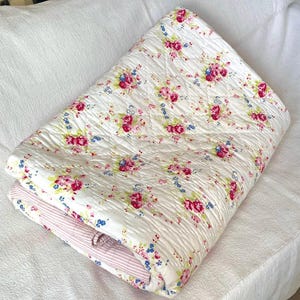 Boutis Antique Flowers Quilted Blanket Plaid Handmade Fabric Fabric quilt