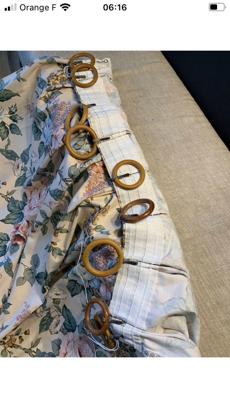 Old Curtain Vintage Crowson Fabric Flower Antique Cotton Etsy