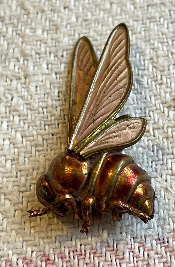 ANCIENNE BROCHE ÉMAILLÉE Papillon Butterfly Art Nouveau EUR 12,00 - FR