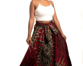 Emmanu African Print Maxi Skirt – Ankara Maxi Skirt with Pockets | Handmade African Clothing for Women | Vacation and Wedding Outfit