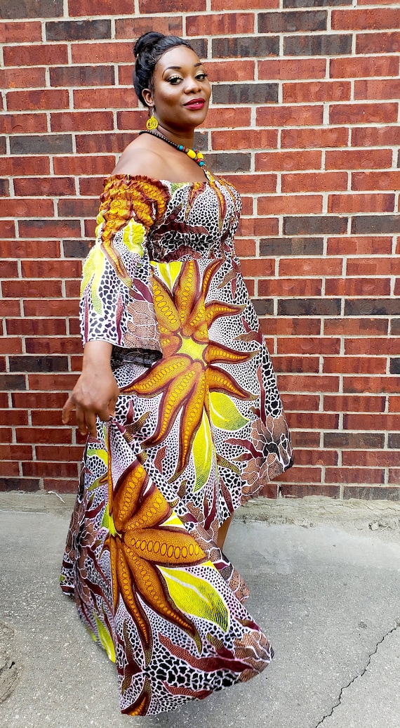 African Print High-low Dress, African Clothing for Women, African