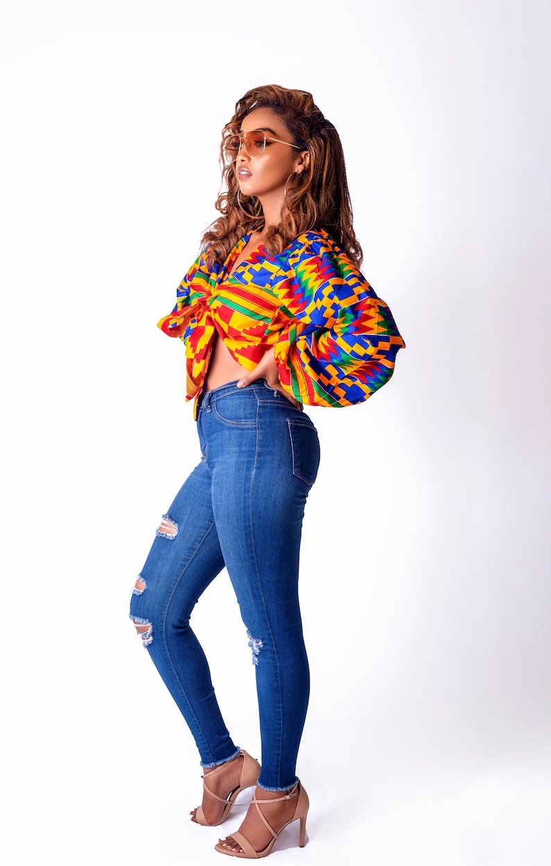 African Print Off Top Cropped African Kente Print Top Women Clothing Ankara Top Tops for Women African Clothing