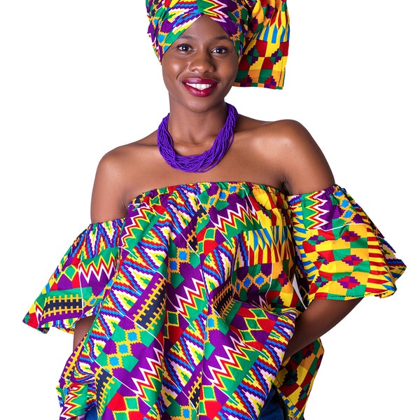 Haut africain, Haut hors épaule, imprimé africain épaule, Vêtements africains, Ankara Hors épaule, Haut Ankara, Haut africain