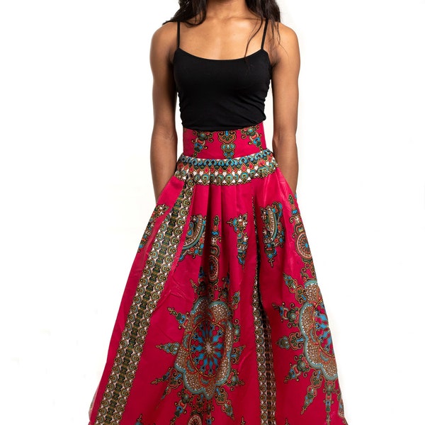 roze Afrikaanse rok voor vrouwen dashiki maxi rok afrikaanse print maxi rok afrika rok lange Afrikaanse rok Afrikaanse kleding voor vrouwen