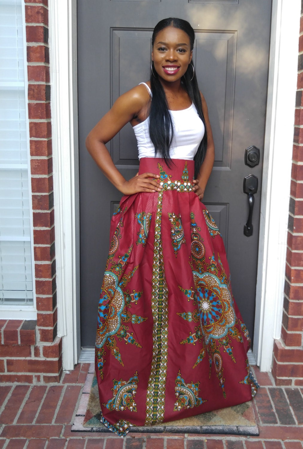 Dashiki African print maxi skirt African skirt Dashiki maxi Etsy