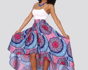 L,XL,XXL M Esty Ankara High low Flare Skirt With Two Pocket and a Belt X,S S L,XL,XXL M Esty Ankara High low Flare Skirt With Two Pocket and a Belt X,S S