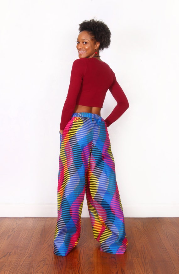 Rainbow African Print Palazzo Pants African palazzo pants African print pants Ankara pants African clothing for women Multicolor pants