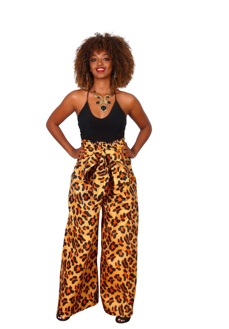 leopard palazzo pants
