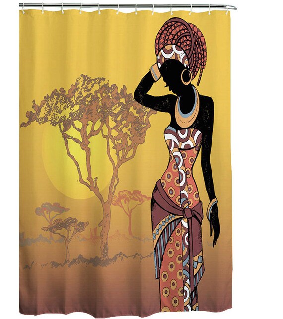 African Shower Curtain Shower Curtain Afro Shower Curtain Etsy