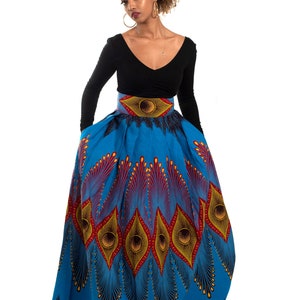 Yetunde African Print Maxi Skirt, African Skirt, African Print Maxi Skirt, African Skirt, Ankara Skirt, Ankara Maxi Skirt, Blue Maxi Skirt