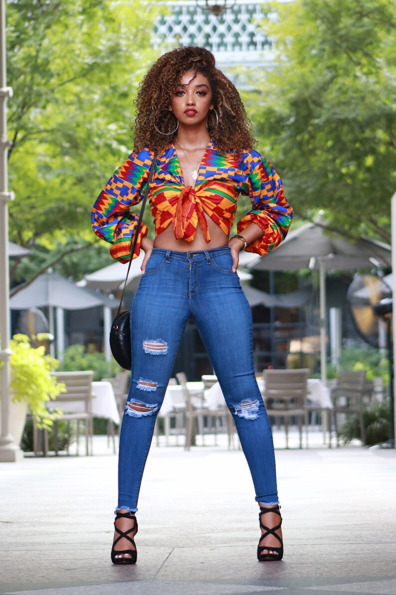 African Print Off Top Cropped African Kente Print Top Women Clothing Ankara Top Tops for Women African Clothing