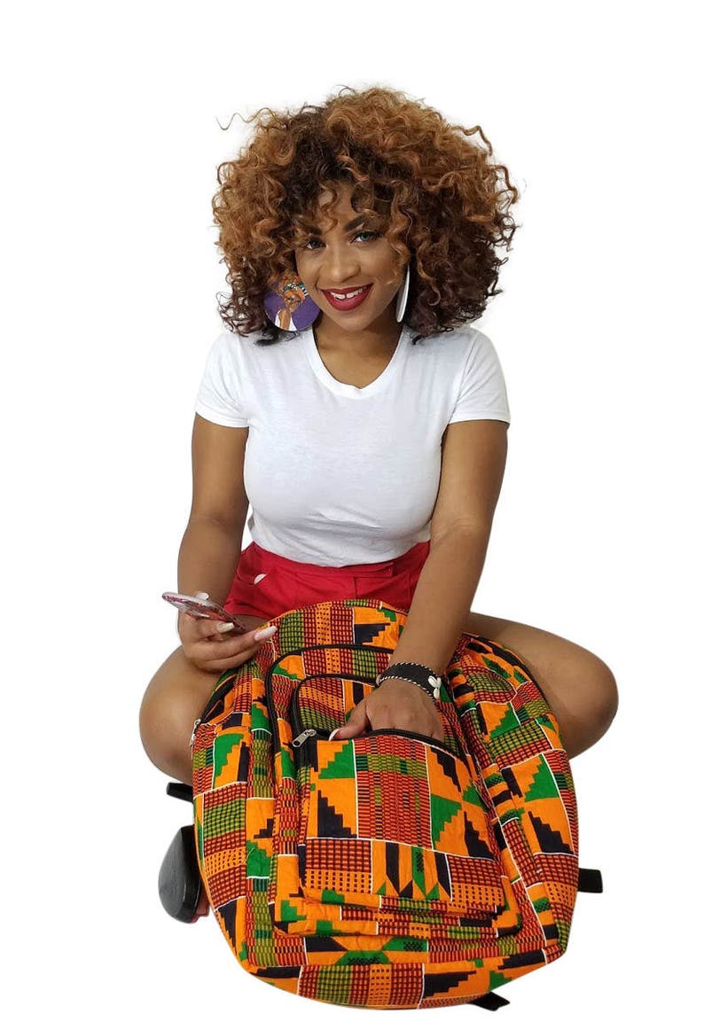 kente print backpack