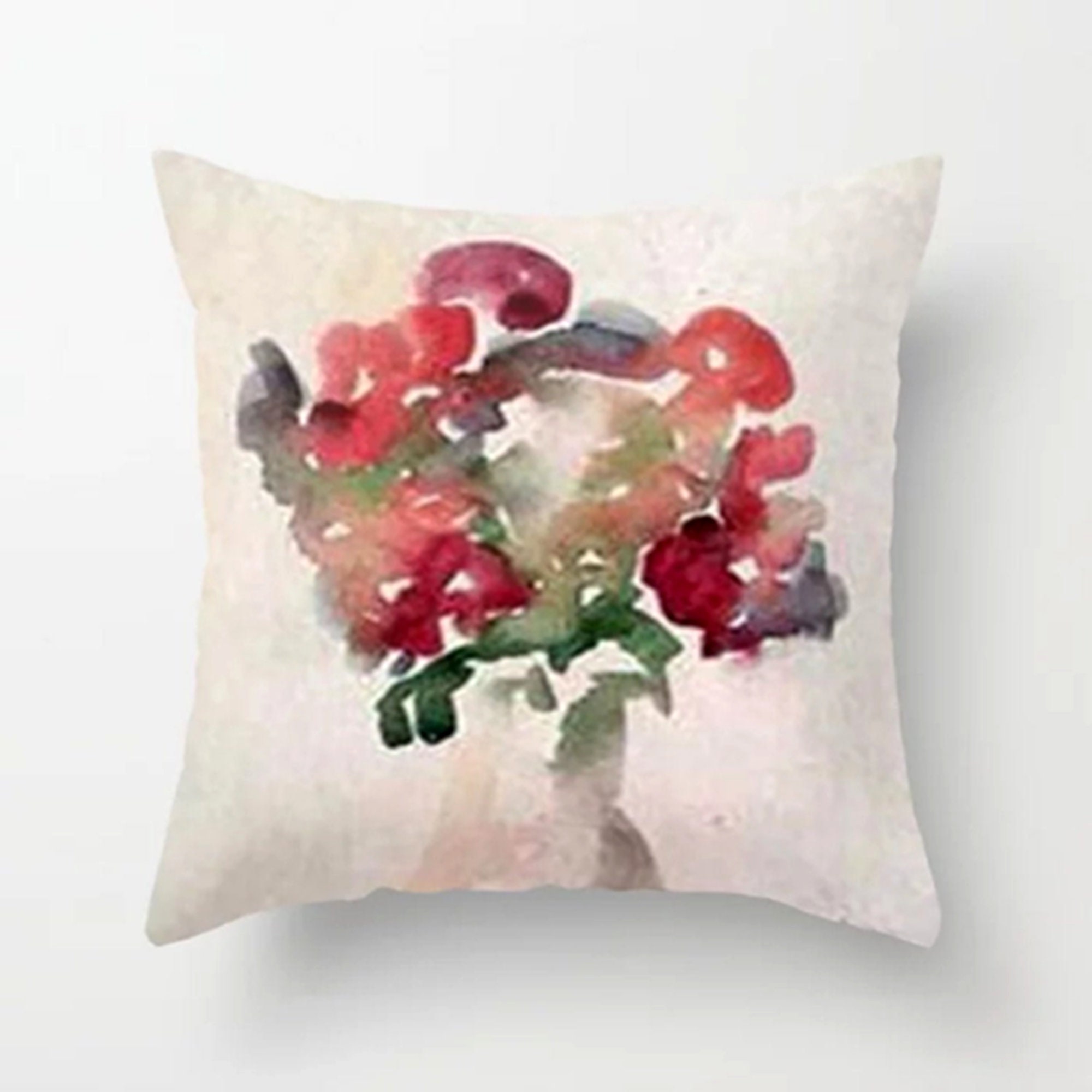Bouquet Painting Throw Pillows Designer Flower Etsy