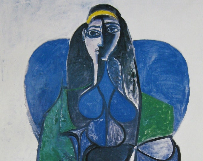 Pablo Picasso - "Femme Assise" - Colour Offset lithograph Poster - 1994