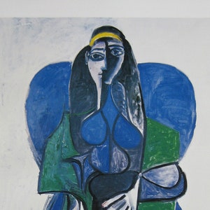 Pablo Picasso - "Femme Assise" - Colour Offset lithograph Poster - 1994