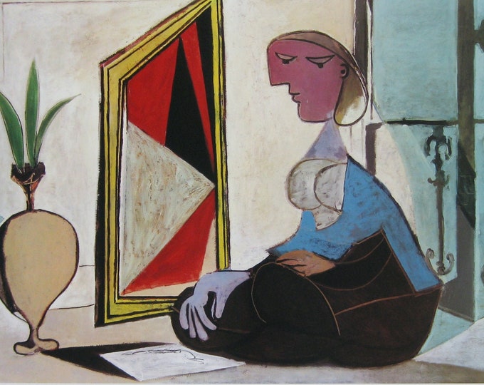 Pablo Picasso - "Woman in the Mirror" - Colour Offset lithograph - 1989