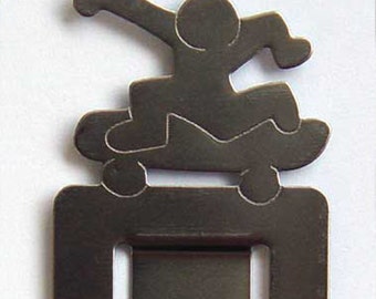 Keith Haring  - "Skater" - Multiple Bookmark - ©Haring Estate Embossed in the Metal