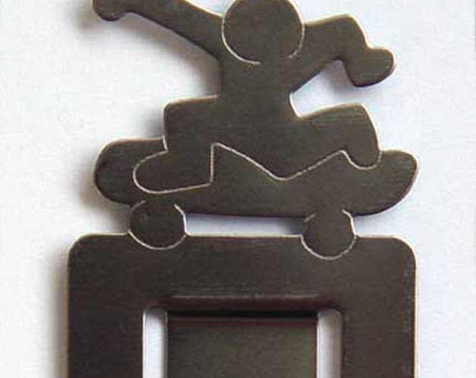 Keith Haring  - "Skater" - Multiple Bookmark - ©Haring Estate Embossed in the Metal