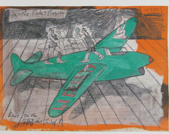 Jörg Immendorff -  "The Rake's Progress" - Original Colour Offset Lithograph, 1993