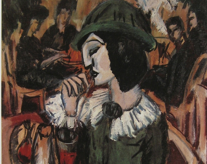 Ernst Ludwig Kirchner - "The Green Lady in the Garden Cafe" - Colour Offset Lithograph - 1989