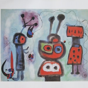 Joan Miró - "El pájaro de mirada serena y alas llameantes" - Litografía offset color - 1988
