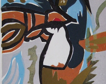Leung Man Li  - "Composition" - Handsigned Offset Lithograph - 1984