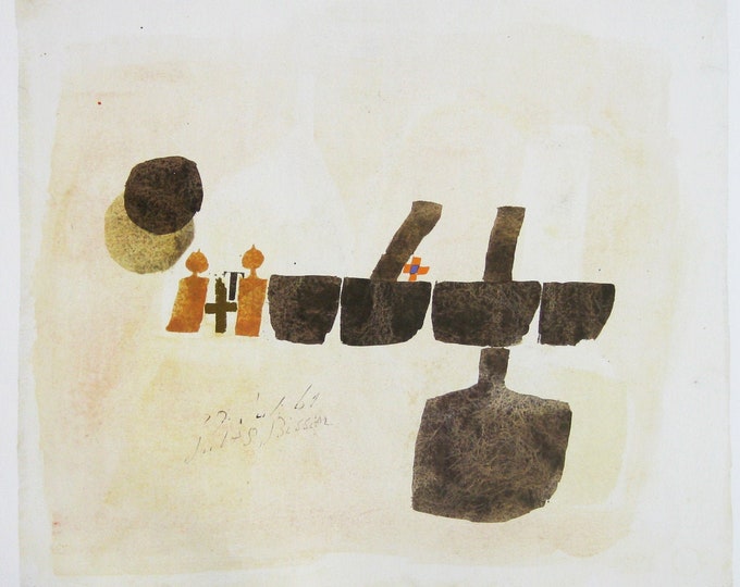 Julius Bissier - "29 Juli '61" - Colour Offset Lithograph Museum Print - 1986