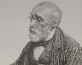 Jan Veth - "Portrait of Jozef Israels" - Original LIthograph - 1895