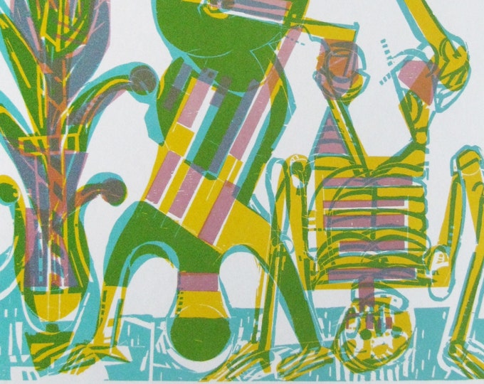 HAB Grieshaber - "The Fool" - Original Colour Woodcut, 1966