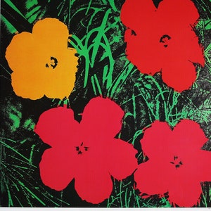 Andy Warhol - "Flowers" - Große Farb Offset Lithographie, 1993