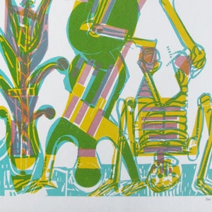 HAB Grieshaber - &quot;The Fool&quot; - Original Colour Woodcut, 1966