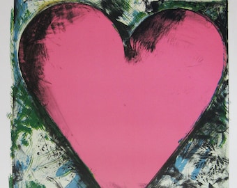 Jim Dine  - "Heart for the Opera" - Large Original Colour Offset Lithograph Poster, 1983
