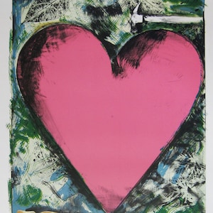 Jim Dine  - &quot;Heart for the Opera&quot; - Large Original Colour Offset Lithograph Poster, 1983