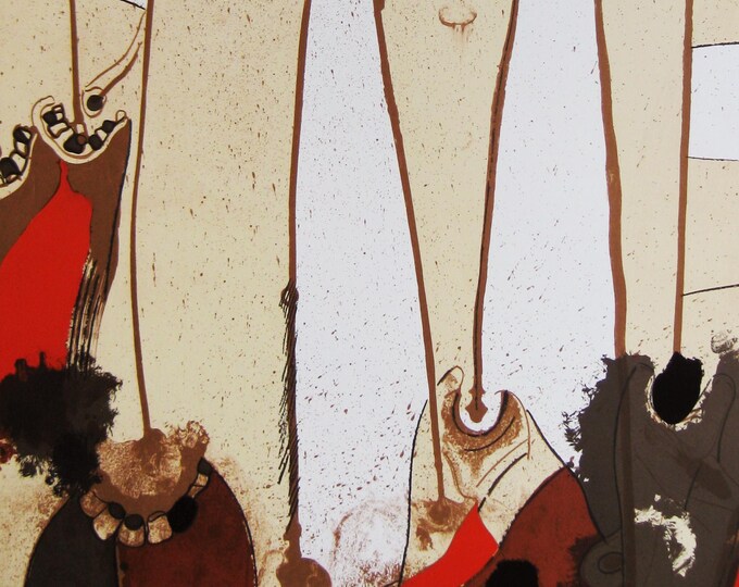 Josep Guinovart  - "Composition" - Lithograph - 1982 - Handsigned (S/N - 10/75)