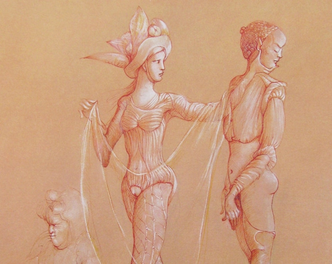 Leonor Fini - “Composition” - Original Photo Lithograph - 1980