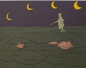Valerio Adami - "Petit Claire de Lune" - Handsigned Lithograph, 1981 (S/N - 93/124)