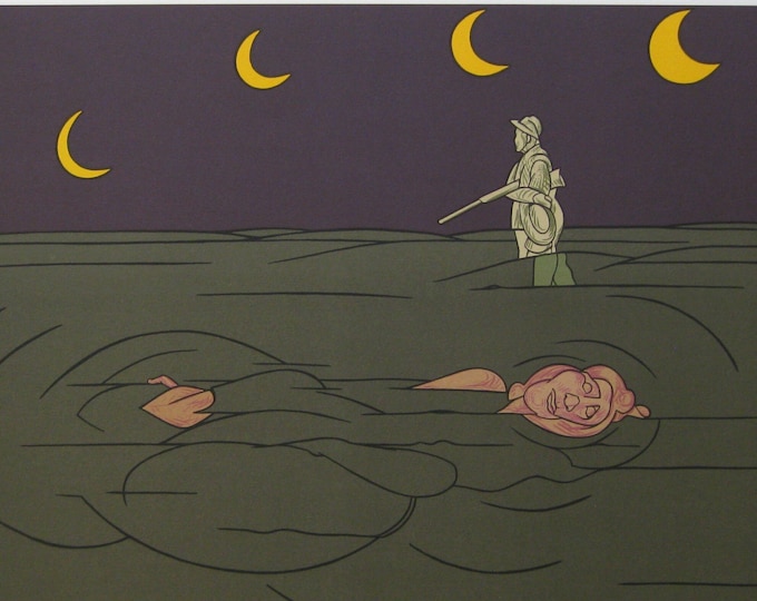 Valerio Adami - "Petit Claire de Lune" - Handsigned Lithograph, 1981 (S/N - 93/124)